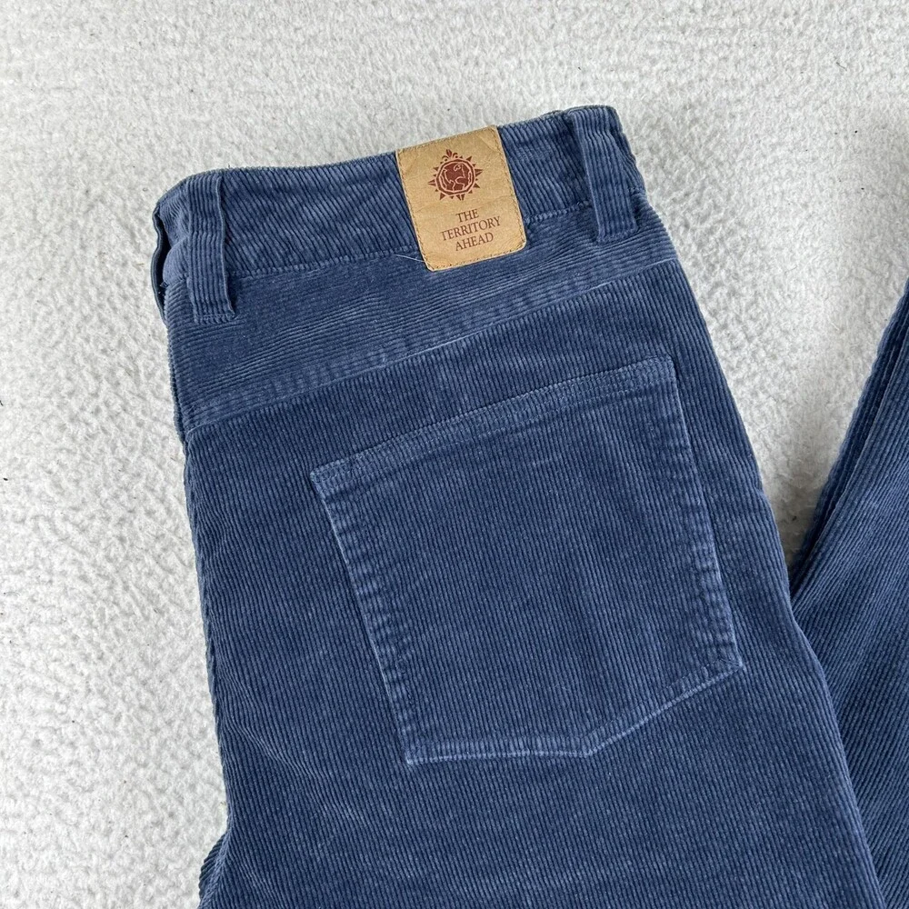 The Territory Ahead Pants Mens 33x31 Blue Corduroy Stretch Chino 5-Pocket Casual